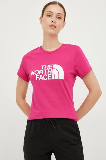 Bavlněné tričko The North Face fialová barva