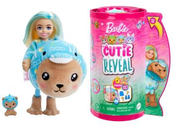 Mattel Barbie Cutie Reveal Chelsea v kostýmu - medvídek v modrém kostýmu delfína HRK27