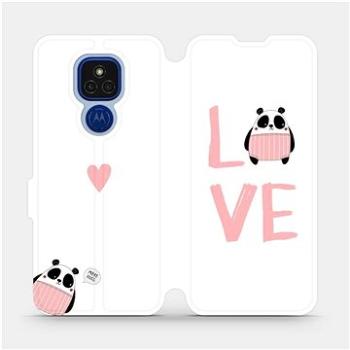 Flipové pouzdro na mobil Motorola Moto E7 Plus - MH09S Panda LOVE (5903516384495)