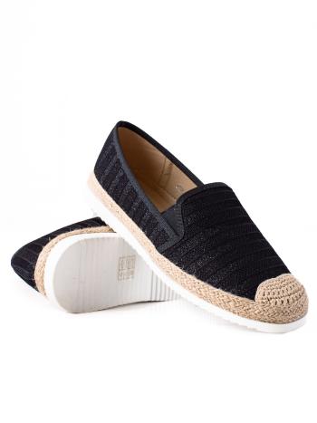 ČERNÉ NAZOUVACÍ ESPADRILKY R07B Velikost: 38