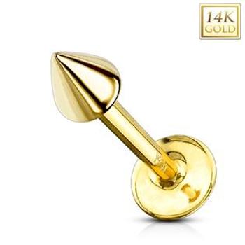 Šperky4U Zlatý piercing do brady - labreta - ZL01103-1208-YG