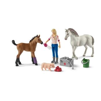 Schleich 42486 Návštěva lékaře u klisny a hříběte