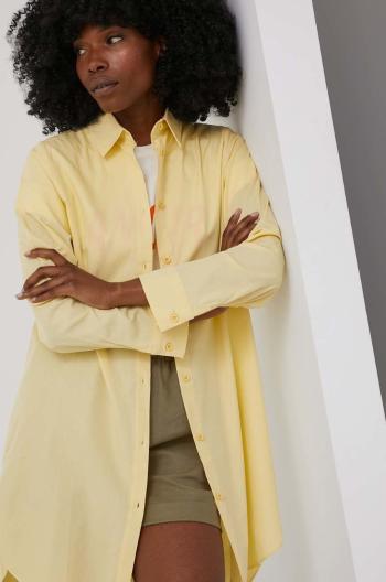 Bavlněné tričko Answear Lab žlutá barva, regular, s klasickým límcem