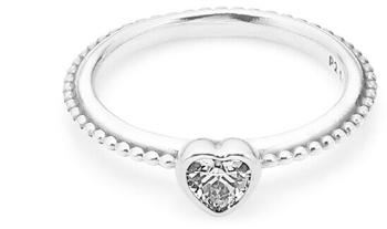 Pandora Zamilovaný stříbrný prsten se srdíčkem 190896CZ 54 mm