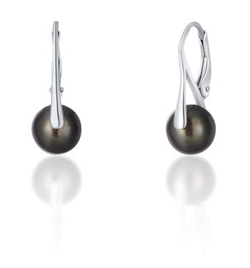 JwL Luxury Pearls Stříbrné náušnice z pravých černých tahitských perel JL0703