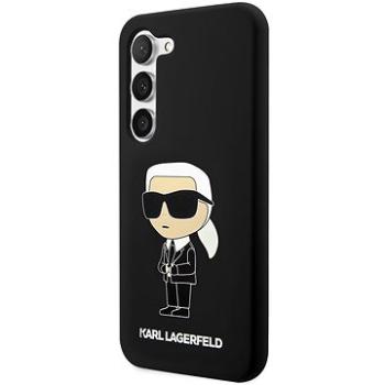 Karl Lagerfeld Liquid Silicone Ikonik NFT Zadní Kryt pro Samsung Galaxy S23 Black (KLHCS23SSNIKBCK)