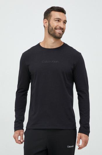 Sportovní dlouhý rukáv Calvin Klein Performance Essentials černá barva, s potiskem