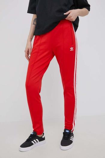 Kalhoty adidas Originals HF1992 dámské, červená barva, s aplikací