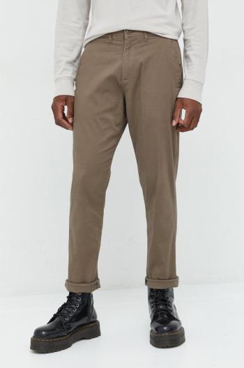 Kalhoty Abercrombie & Fitch pánské, hnědá barva, ve střihu chinos