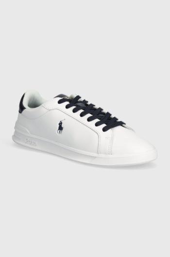 Kožené sneakers boty Polo Ralph Lauren Hrt Crt II bílá barva, 809923929002