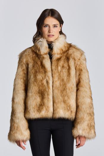 BUNDA GANT D2. FAUX FUR CROPPED JACKET bílá S