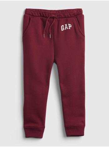 Červené holčičí tepláky GAP Logo cozy joggers
