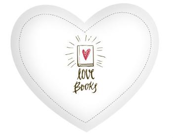 Polštář Srdce Love books