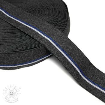 Guma hladká 4 cm BLUE STRIPE anthracite