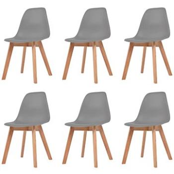 Jídelní židle 6 ks šedé plast (244776)