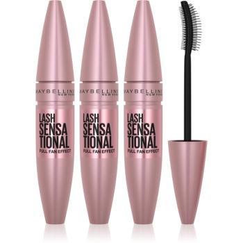 Maybelline Lash Sensational prodlužující řasenka pro plné řasy odstín 01 - Very Black 3x9,5 ml