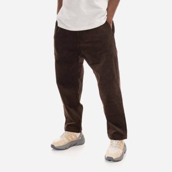 Pánské kalhoty Corduroy Loose Tapered Pants G2FU-P006 DARK BROWN