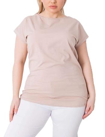 Béžové dámské tričko s krátkými rukávy vel. 2XL