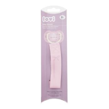 LOVI Baby Shower Soother Clip With Ribbon Girl 2 ks klip na dudlík pro děti