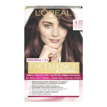 L'Oréal Paris Excellence Creme Triple Protection 48 ml barva na vlasy pro ženy 4,15 Frosted Brown na všechny typy vlasů