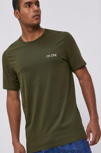 Pyžamové tričko Calvin Klein Underwear zelená barva, hladké