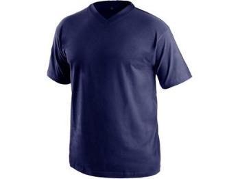 Tričko s krátkým rukávem DALTON, výstřih do V, tmavě modrá, vel. 2XL