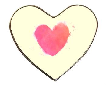 Magnet srdce kov watercolor heart