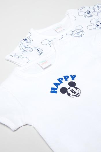 Bavlněné kojenecké body OVS X Disney (2-pack) bílá barva