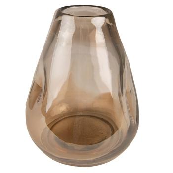 Hnědá ručně foukaná skleněná váza - Ø 13*16 cm 6GL4092CH