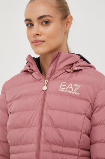 Bunda EA7 Emporio Armani dámská, růžová barva, přechodná