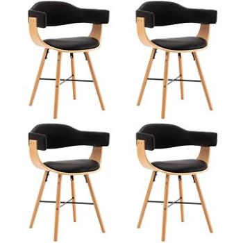 Jídelní židle 4 ks černé umělá kůže a ohýbané dřevo (279493)