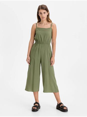 Zelený dámský overal v-sl sq nk woven jumpsuit GAP