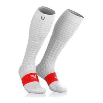 Compressport FULL SOCKS RACE Kompresní podkolenky, bílá, velikost T2