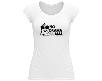 Dámské tričko velký výstřih No drama llama