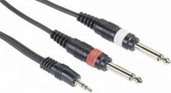 Kabel 1x stereo jack (M) 3,5 mm / 2x mono jack (M) 6,3 mm,3 m