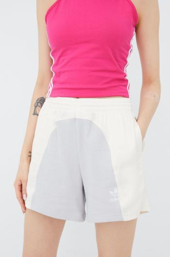 Kraťasy adidas Originals Adicolor HC7038 dámské, šedá barva, vzorované, high waist