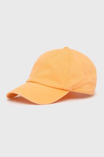 Bavlněná čepice GAP oranžová barva, hladká