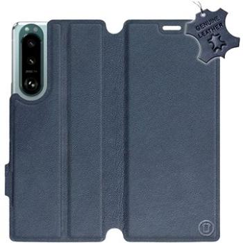 Kožené flip pouzdro na mobil Sony Xperia 5 III - Modré -  Blue Leather (5903516744718)