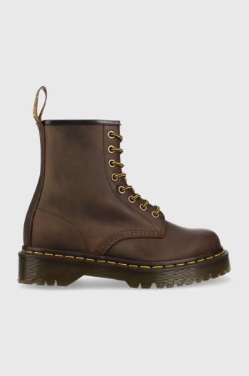 Kožené workery Dr. Martens 1460 Bex dámské, hnědá barva, na plochém podpatku