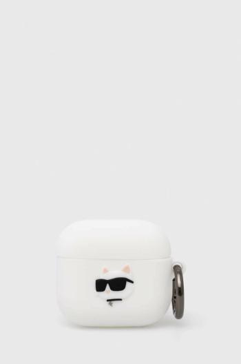 Pouzdro na airpod Karl Lagerfeld AirPods 3 cover bílá barva