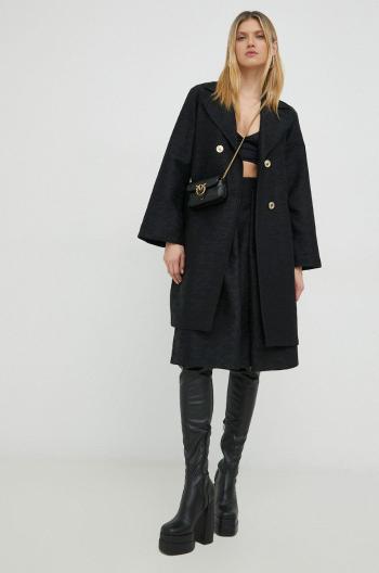 Kabát Pinko dámský, černá barva, přechodný, dvouřadový