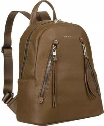 DAVID JONES HNĚDO-ZELENÝ BATOH SE ZIPY 6874-3 OLIVE GREEN Velikost: ONE SIZE