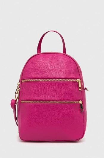 Kožený batoh Answear Lab Dámský, růžová barva, malý, hladký