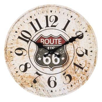 Vintage nástěnné hodiny Route 66 – Ø 30*3 cm / 1*AA 6KL0602