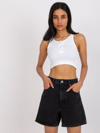 BÍLÝ CROP TOP S KNOFLÍČKY RILEY RV-TP-7528.11X-WHITE Velikost: XS