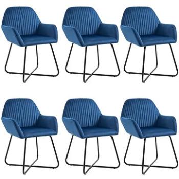 Jídelní židle 6 ks modré samet (277006)