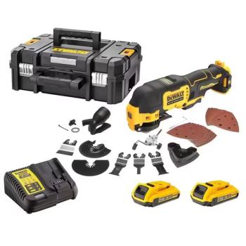 DeWalt bezuhlíková oscilační multibruska XR, 2× Li-ion 2,0 Ah