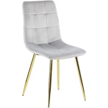 Židle CN-6004 židle světle šedá zlatý rám (Stema_5903917404778)