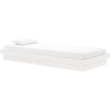 Rám postele bílý masivní dřevo 90 × 200 cm, 819893 (819893)