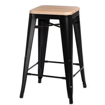 Barová stolička Paris Wood 75 cm borovice černá (IAI-4482)